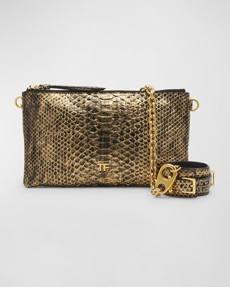 Metallic Python Chain Shoulder Bag