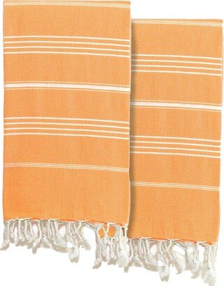 Set Of 2 Lucky Turkish Cotton Pestemal Beach Towels-AJ