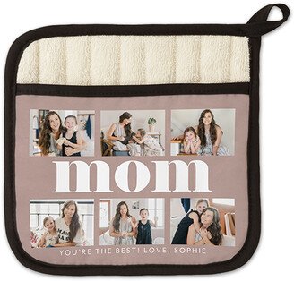 Pot Holders: Bold Mom Love Pot Holder, Brown