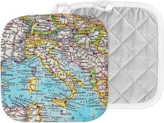 Italy Map Hot Pad - Pot Holder Kitchen Airbnb Gift Trip Oven Mitt Wedding