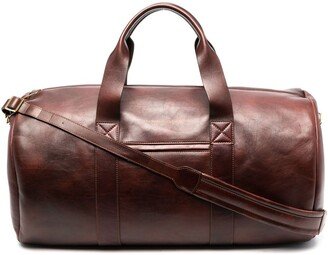 Engraved-Logo Leather Holdall