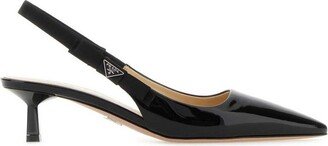 Logo-Detailed Slingback Pumps-AB