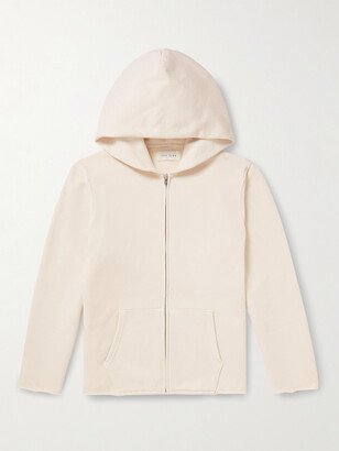 Distressed Cotton-Jersey Zip-Up Hoodie-AA