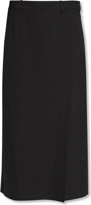 Slit-Detailed Midi Skirt