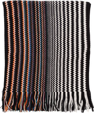 Multicolor Scarf With Zigzag Motif In Wool Blend Man