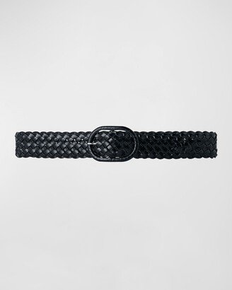 Braided Leather Wide Belt