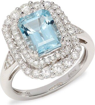 Saks Fifth Avenue Made in Italy Saks Fifth Avenue Women's 14K White Gold, Aquamarine & Diamond Ring