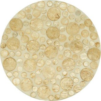 Saro Lifestyle Circles Design Capiz Table Placemats (Set of 4), Gold