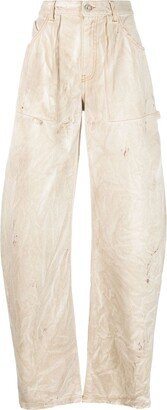 Effie marbled-cotton jeans