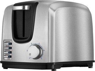 Stainless Steel Extra Wide 2 Slot Toaster in Silver