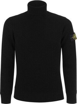 Compass Patch Roll-Neck Knitted Jumper-AA