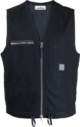 Logo-Patch Twill Weave Waistcoat