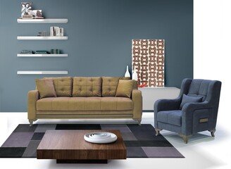 Koby 2-piece 1 Mustard Sofa And 1 Grey Chair Living Room Set