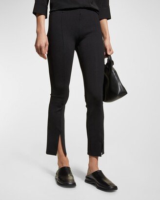 Thilde Slit-Front Skinny Pants