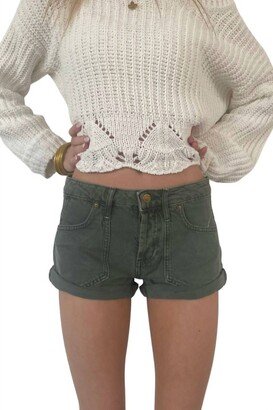 Beginner's Luck Slouch Shorts In Olive