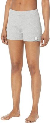 Lounge Ribbed Booty Shorts (Medium Grey Heather) Women's Clothing