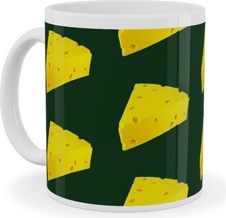 Mugs: Cheese - Yellow On Dark Ceramic Mug, White, 11Oz, Yellow