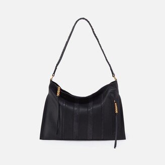 Ellis Shoulder Bag in Pebbled Leather - Black