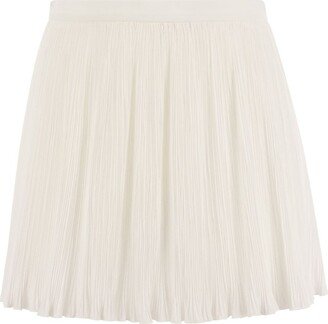 Pleated Elastic Waist Shorts