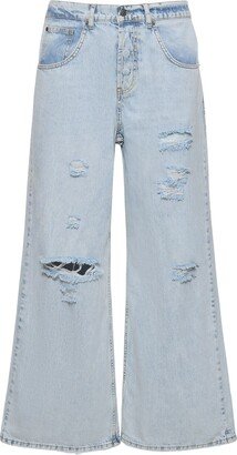 Colossus busted bleach wash flared jeans-AA