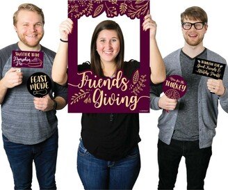 Big Dot of Happiness Elegant Thankful for Friends - Friendsgiving Thanksgiving Party Photo Booth Picture Frame and Props - Printed on Sturdy Material