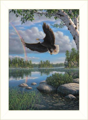 On Eagles Wings by Kim Norlien, Ready to hang Framed Print, White Frame, 14