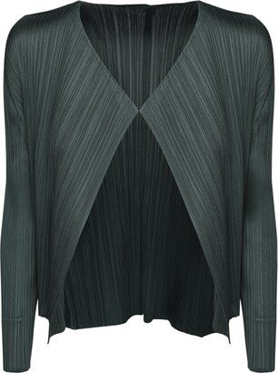 Pleated Cropped Cardigan