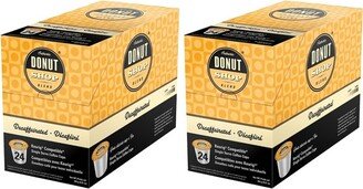 Authentic Donut Shop Blend Coffee Pods, Decaffeinated Medium Roast Coffee in Single Serve Cups, 24 Count Per Box, 2 Boxes