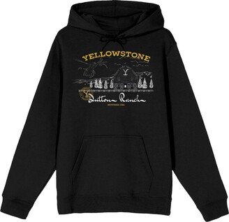 Men's and Women's Black Yellowstone Graphic Pullover Hoodie - Black, Yellow