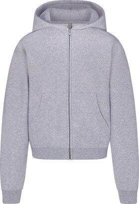 Cotton Fleece Classic Zip Up Hoodie | Heather Grey