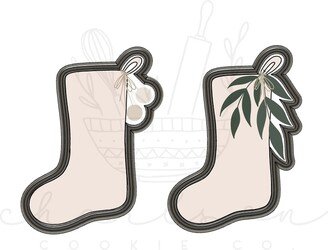 stocking With Pom Poms/Leaves Cookie Cutter