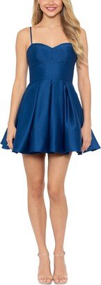 Juniors' Satin A-Line Party Dress