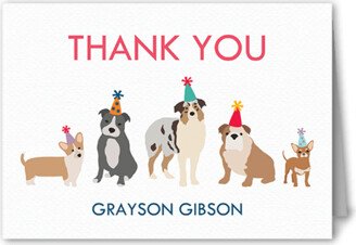 Thank You Cards: Raise The Woof Thank You Card, White, 3X5, Matte, Folded Smooth Cardstock