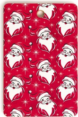 Heather Dutton Tis The Season Retro Santa Red Rectangle Cutting Board