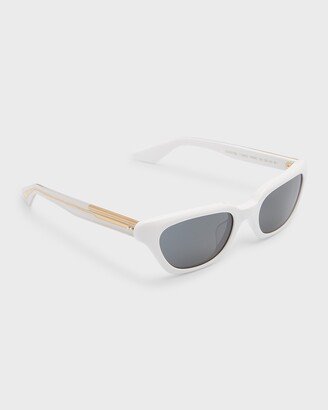 KHAITE x Oliver Peoples 1983C White Acetate & Crystal Cat-Eye Sunglasses