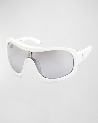 Franconia White Acetate Shield Sunglasses