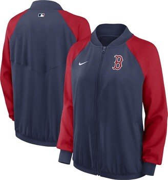 Women's Navy Boston Red Sox Authentic Collection Team Raglan Performance Full-Zip Jacket