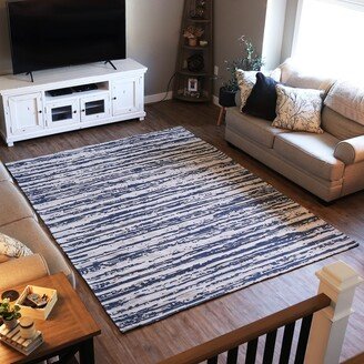 Sunnydaze Decor Sunnydaze Allusive Boundaries Indoor Area Rug in Midnight