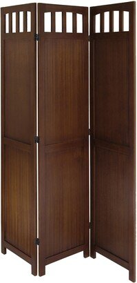 William Folding Screen Divider, Walnut - 52.44 x 0.79 x 70 inches