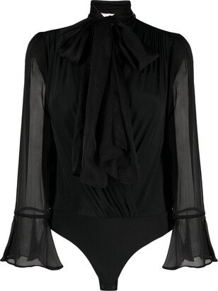 Tie-neck bodysuit