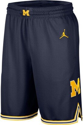 Men's Michigan Wolverines Replica Basketball Road Shorts - Navy/Gold