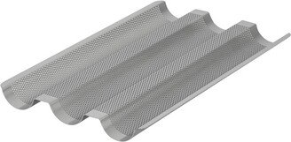 Advanced Bakeware Three Channel Nonstick Baguette Tray Gray