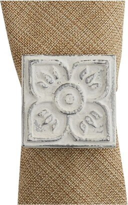 Park Designs Distressed Tile Napkin Ring Set of 4