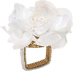 Gardenia Napkin Ring in White