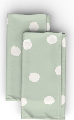 Cloth Napkins: Polka Dots - Mint Green Cloth Napkin, Longleaf Sateen Grand, Green