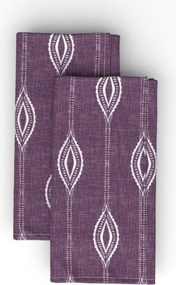 Cloth Napkins: Diamant - Eggplant Cloth Napkin, Longleaf Sateen Grand, Purple