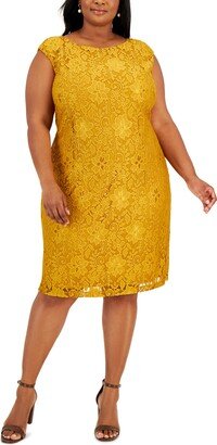 Plus Size Morgan Boat-Neck Lace Shift Dress