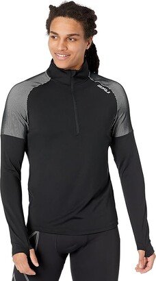 Light Speed 1/2 Zip Run Pullover (Black/Silver Reflective) Men's Clothing