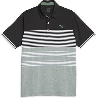 Golf Mattr Track Polo Black/Eucalyptus Heather) Men's Clothing