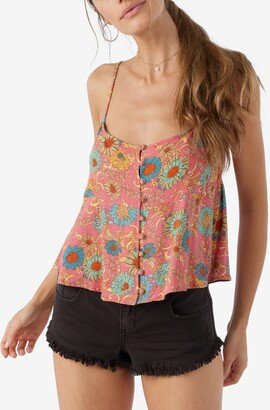 Juniors' Tallie Printed Button-Front Tank Top